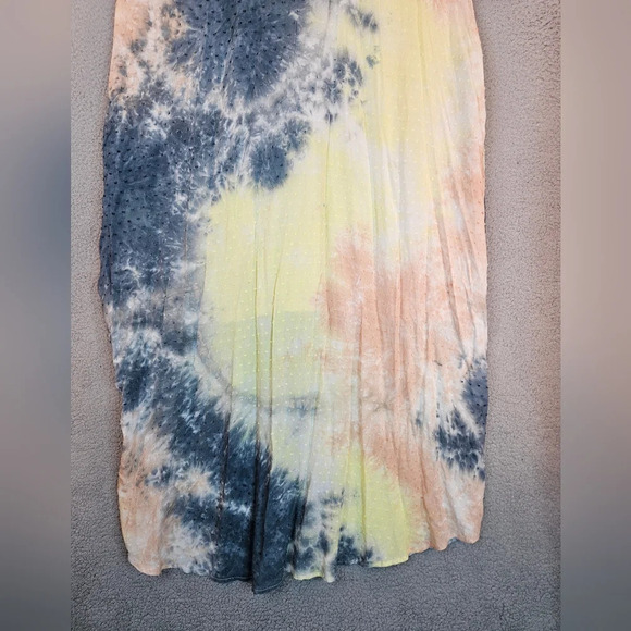 Entro Womens Maxi Dress Sz XL Tye Dye Beachy Boho Hippie Swiss Dot Adj. Straps - Picture 4 of 13